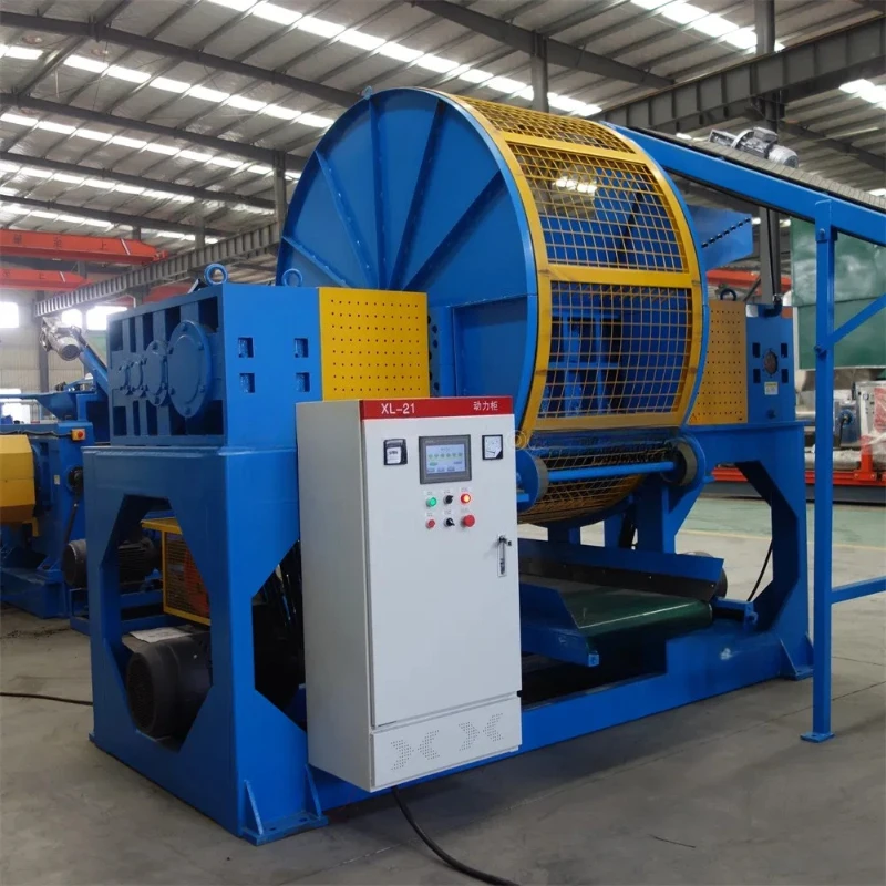 High Capacity Automatic Waste Tyre Shredding Equipment Waste Rubber Recycling Plant 37kW 2 Motors for Durable Cutter