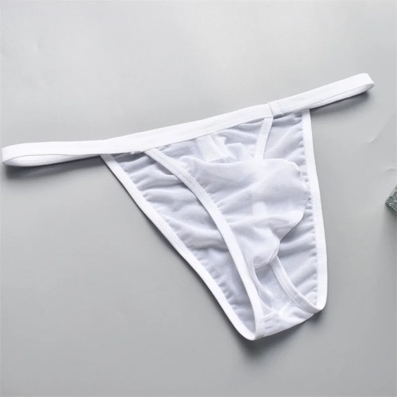 4PCS Sexy Underwear Small Briefs Ultra-thin Seductive Mesh Breathable Perspective Transparent Bikini Men's Sexy Funny Underpants
