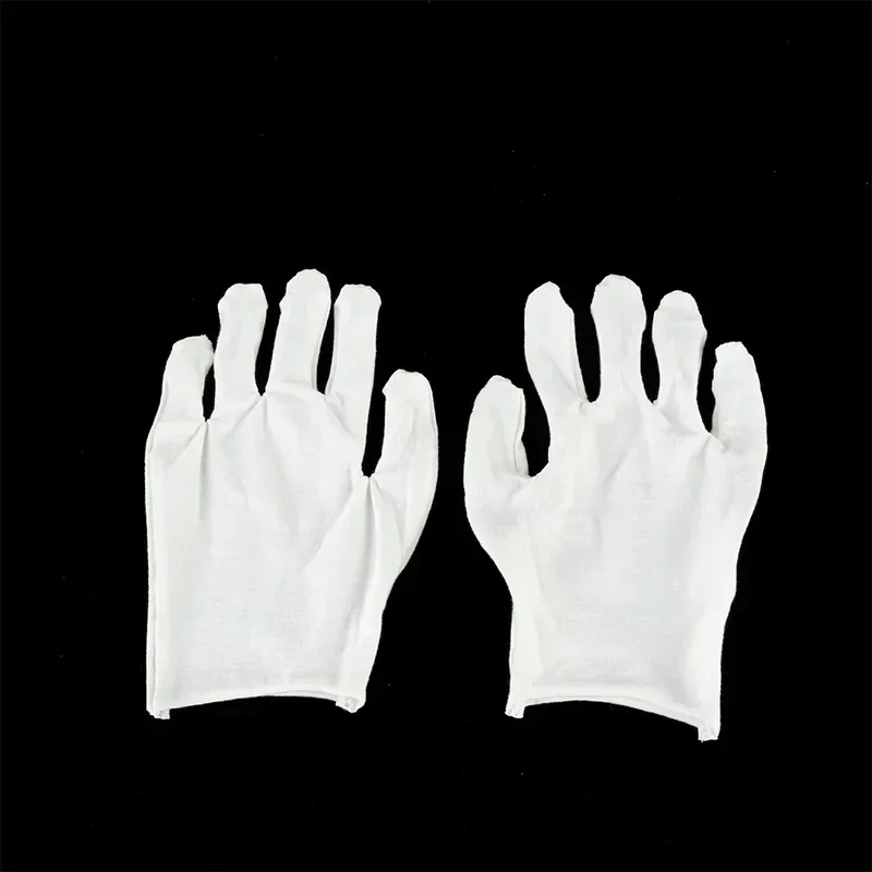 قفازات قطنية بيضاء رفيعة وناعمة، متعددة للعمل المنزلي والخارجي، قفازات عمل سهلة التنظيف ومضادة للغبار، 6 أزواج