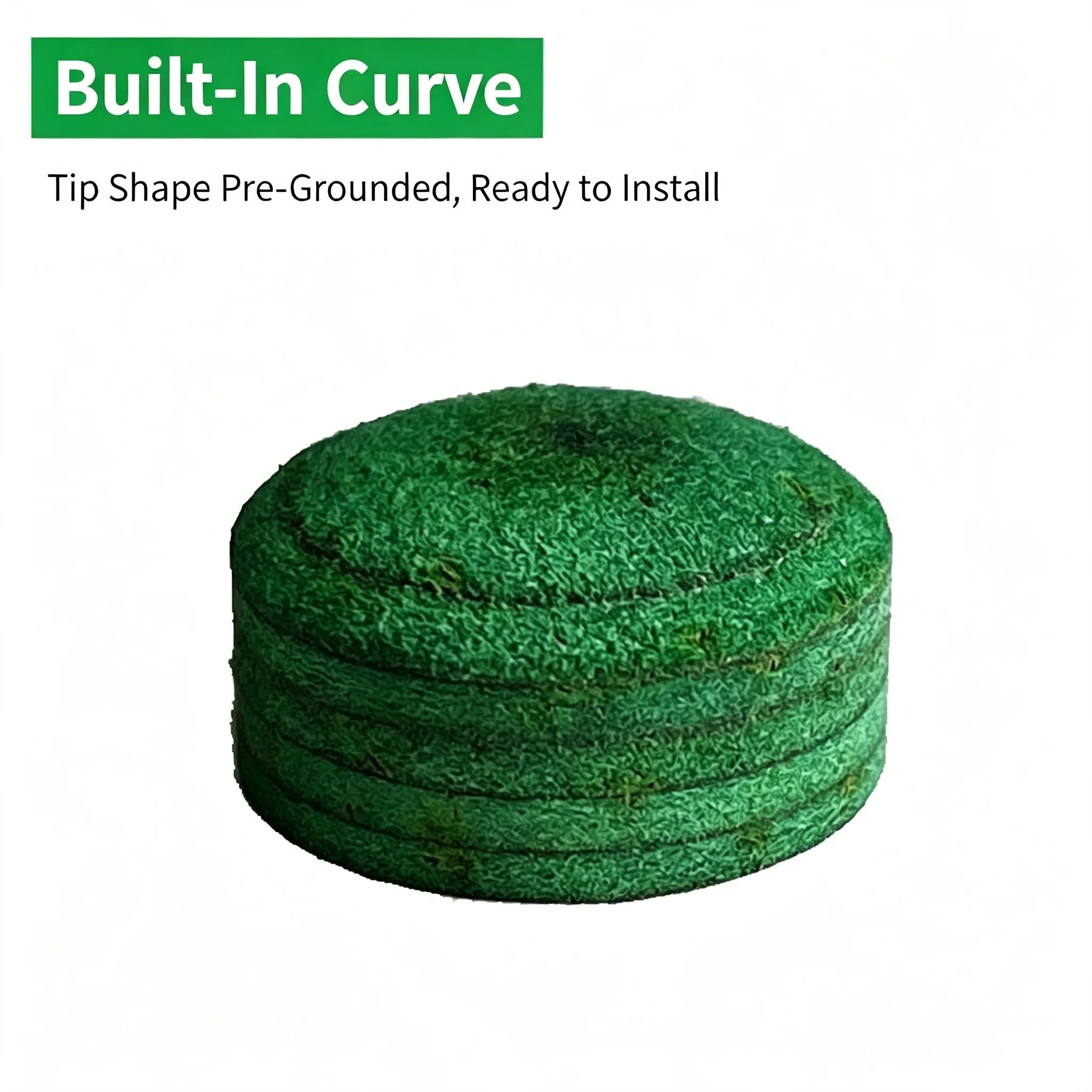 Green Devil Member Cue Tips: Small Tip 11mm, Large Tip 14mm, Imported Cowhide First Layer Cue Tips, with Built-In Curvature