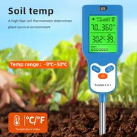 Digital Soil Tester 6 in 1 Soil Detector Soil Moisture Sunlight Fertility Humidity Temp Meter Soil Analyzer for Flower