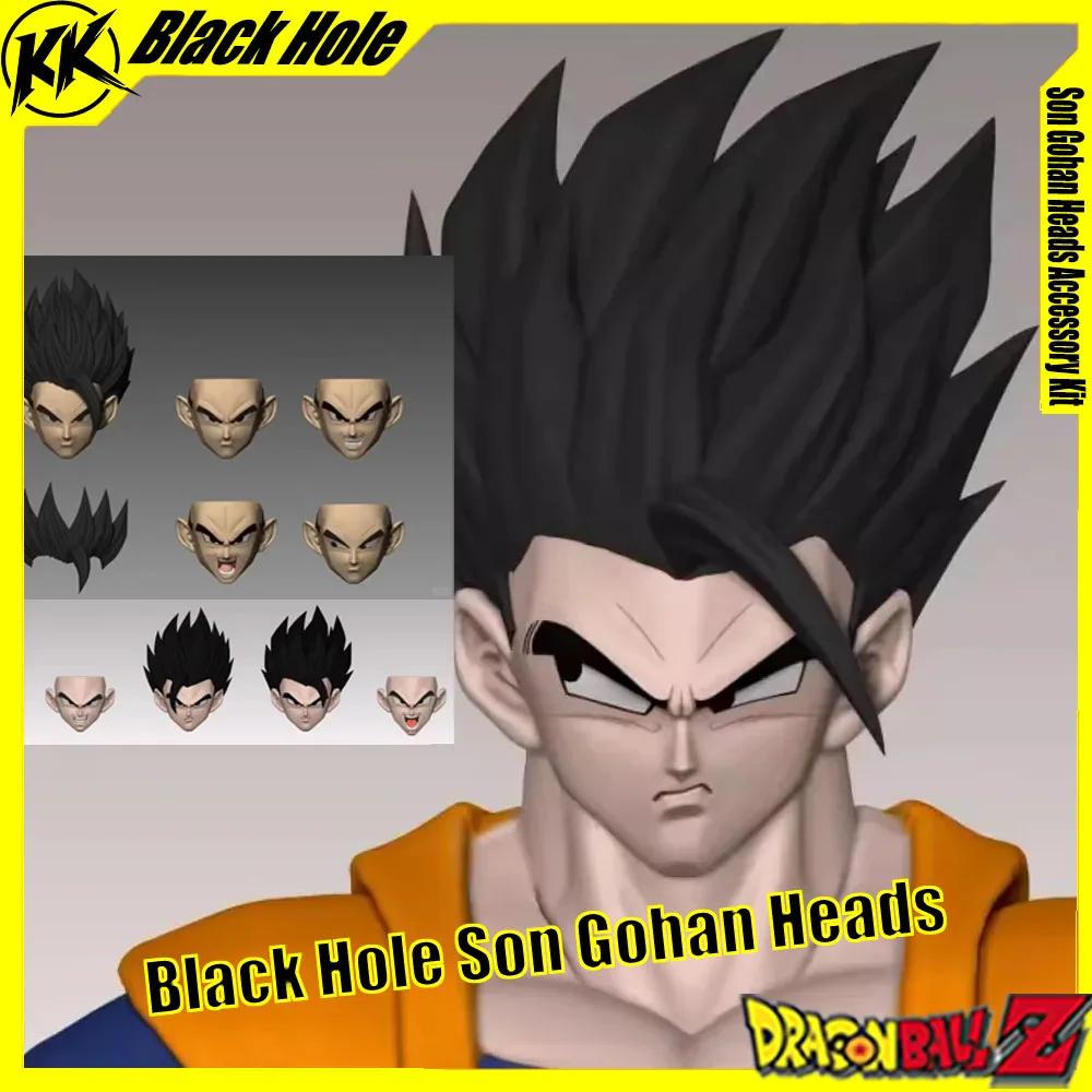 

New Black Hole Dragon Ball Anime Figure Son Gohan Heads Accessory Kit God Gohan Head Carving Accessory Kit Collectible Toys Gift