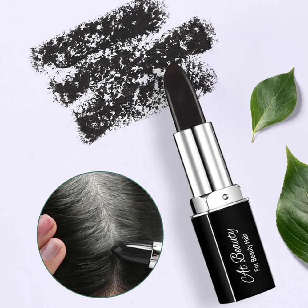 

4g Disposable Hair Dye Pen Long-lasting Root Touch Up Lipstick Hair Dye Black Brown Dark Hair Color Stick Smear Type Dye Tool
