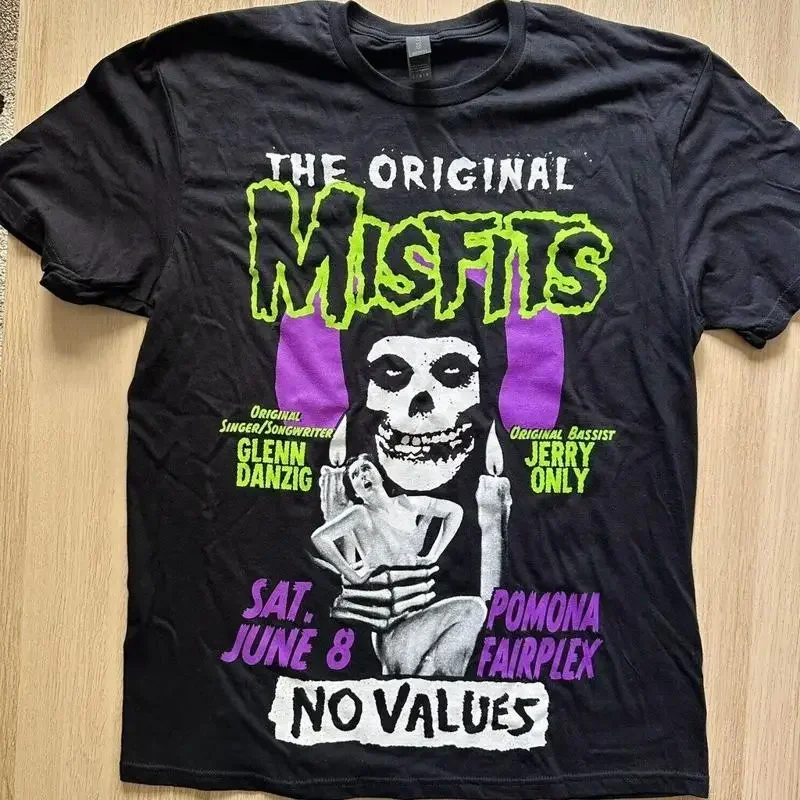 Reimpresión de la camiseta clásica The Misfits No Values ​​Festival Pomona 2024 NH11066