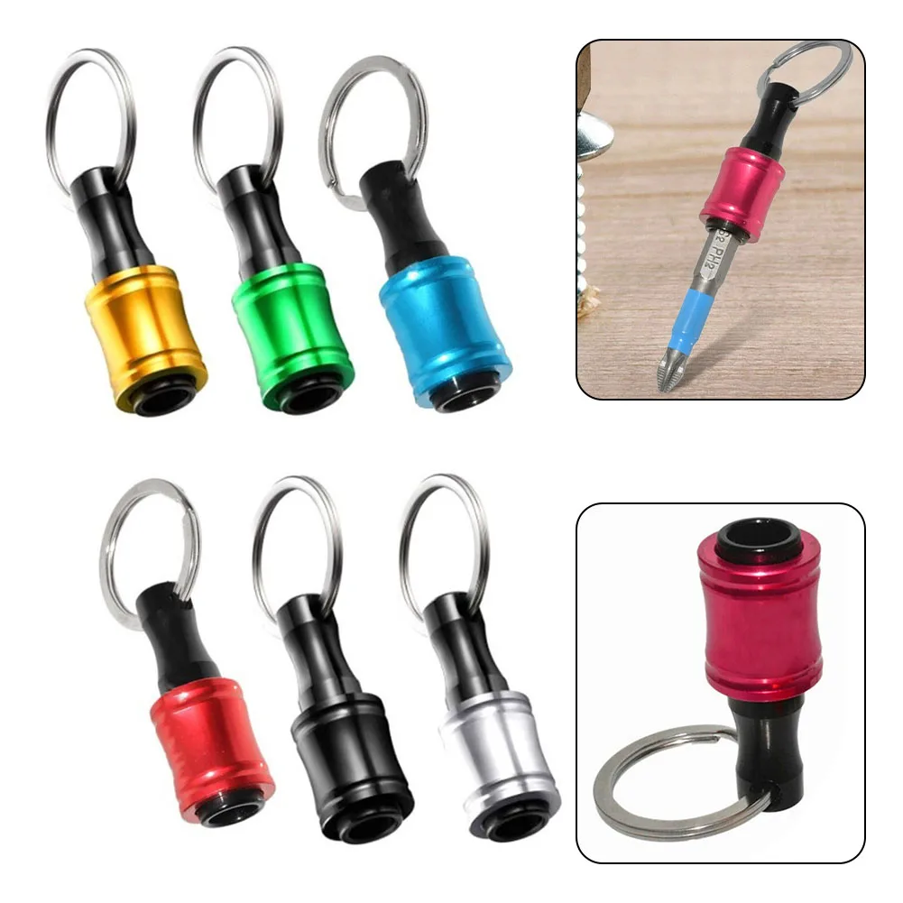 1pc Screwdriver Bit Holder 1/4Inch Hex Shank Screwdriver Keychain Extension Bar Screwdriver Bits Convertor Drill Bit Holder