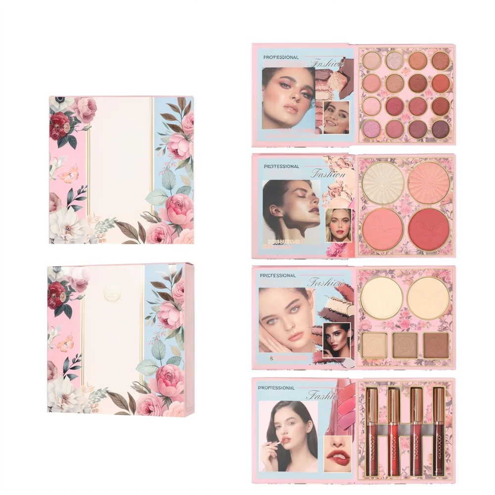 Beauty Makeup Vanity Set - フルピグメントアイシャドウパレットメイクアップキット マットシマー IGOODCO フェイスブラッシュコスメティックセット プロフェッショナルビューティーケース