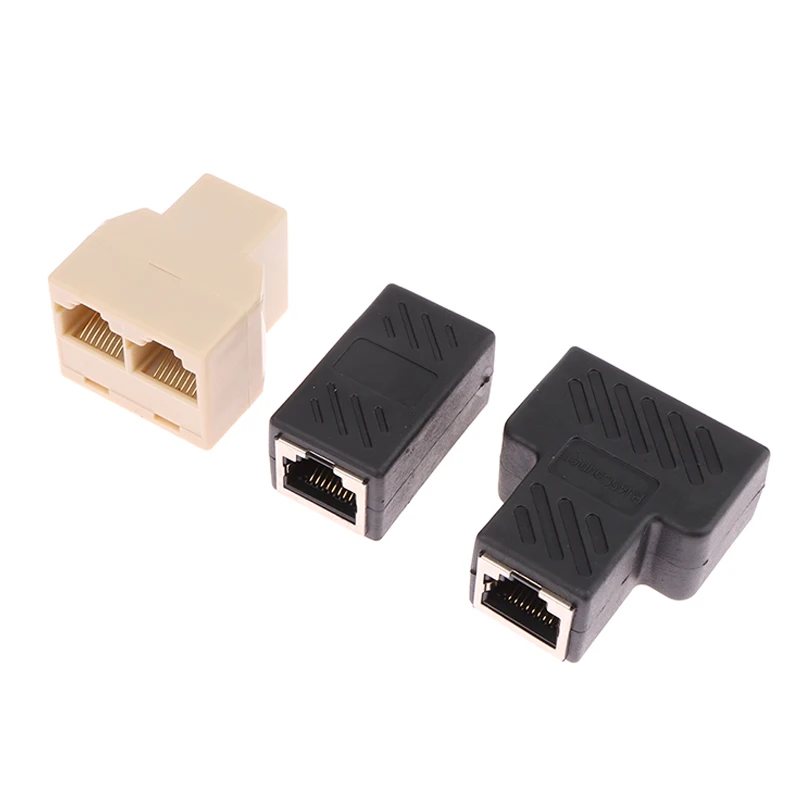 1pc Practical RJ45 Network Splitter Adapter Port CAT5/6 LAN Ethernet Cable High Performance 1 To 2 Ways Dual Female Switching