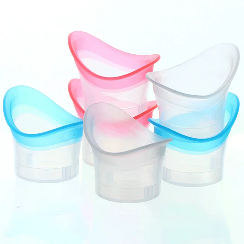 2 Stück Augenspülbecher aus Silikon, wiederverwendbar, weicher Augenbadbecher, Augenspülbecher