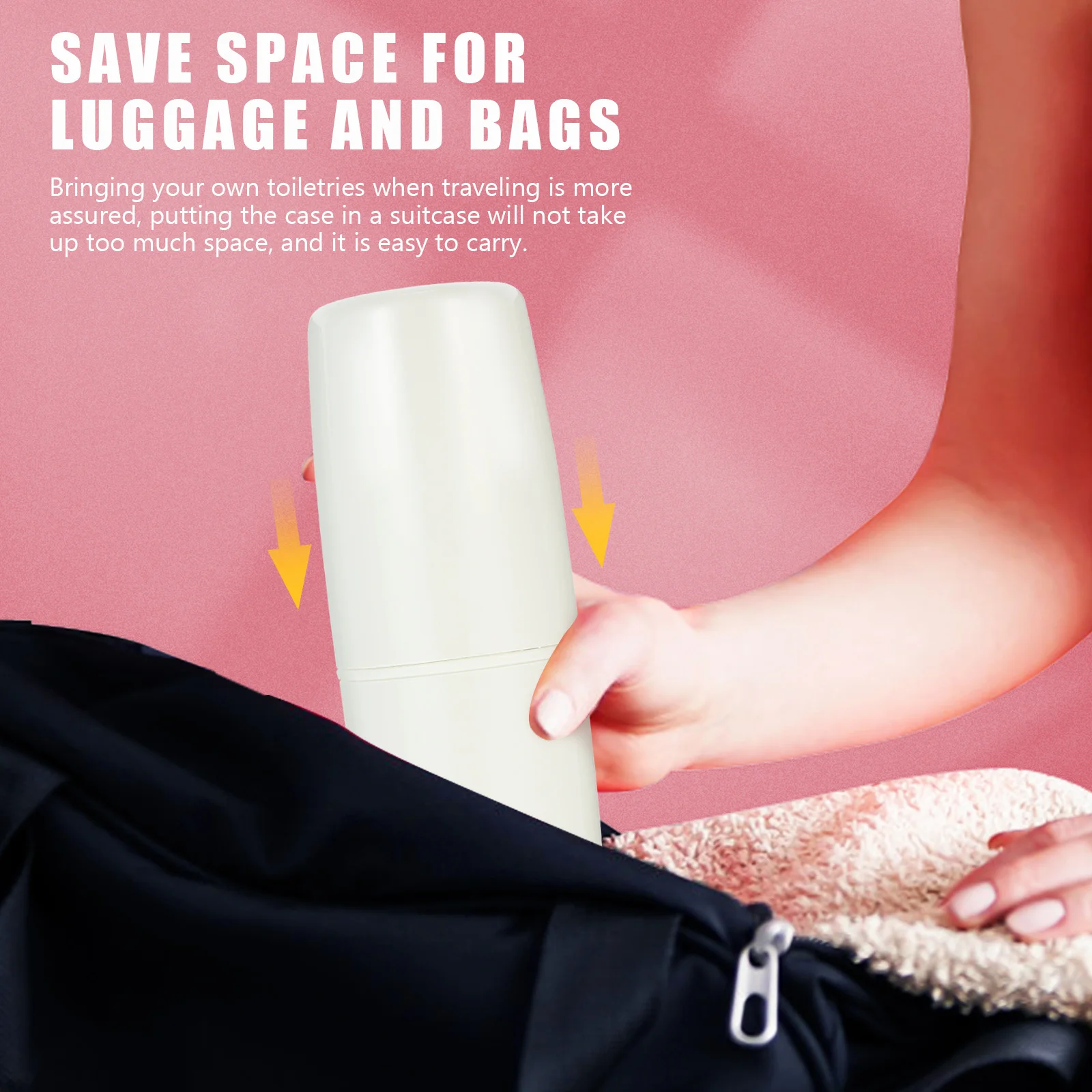 مجموعة واحدة من أدوات زينة السفر متعددة الوظائف، مجموعة أدوات تخزين محمولة من نوع الضغط، مشط فرشاة الأسنان، حامل متين وخفيف الوزن