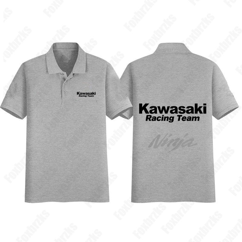 24 New Men Kawasaki Factory Team Racing SBK Motorcycle Cycling Suit Polo Shirt T-shirt KID/Adult Quick-Drying Sports Fitness Top