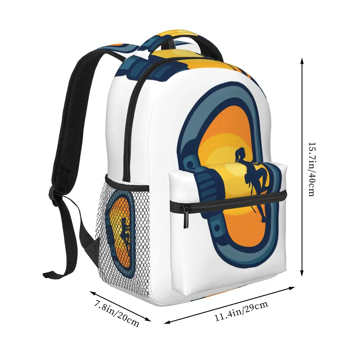 Climbing Carabiner With Hanging Climber Silhouette Backpack Hot Sale Daypack Children BookBag School Bag Shoulder Bags Men Women