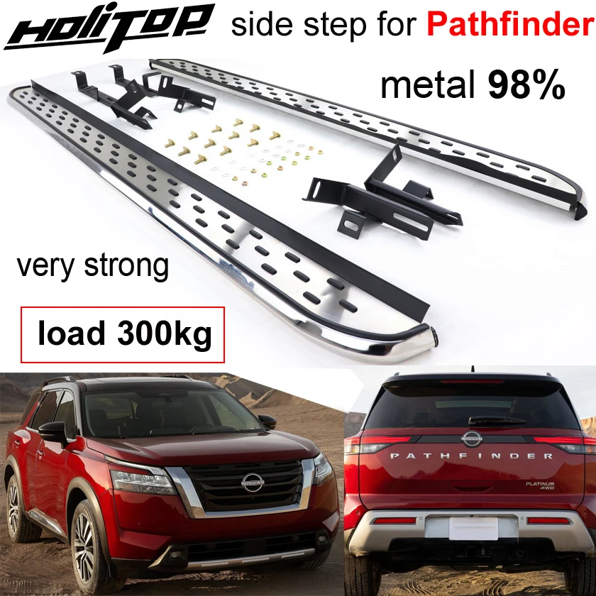 

300kg Load King side step side bar running board for Nissan Pathfinder 2022-2025,70%aluminum alloy+28%stainless steel+2%ABS.