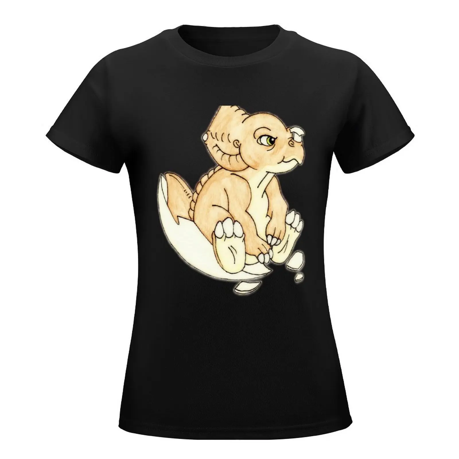 T-shirt imprimé The Land Before Time Baby Cera pour femme, vêtement esthétique