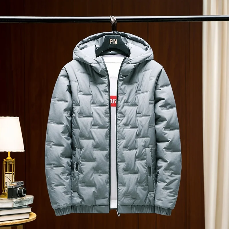 

Мужская утепленная хлопковая куртка на флисовой подкладке, зимняя рабочая одежда, теплая, ветрозащитная, модная, городская, стильная, с металлическим декором, худи-пальто