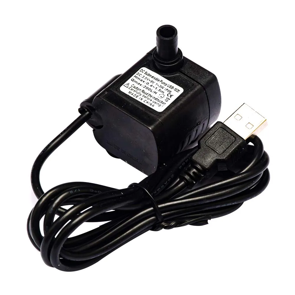 DC 12V JT-1020 5.5*2.1mm 5V USB Connector Micro Submersible Pump 3W Aquarium Fish Tank Fountain Pond Water Pump