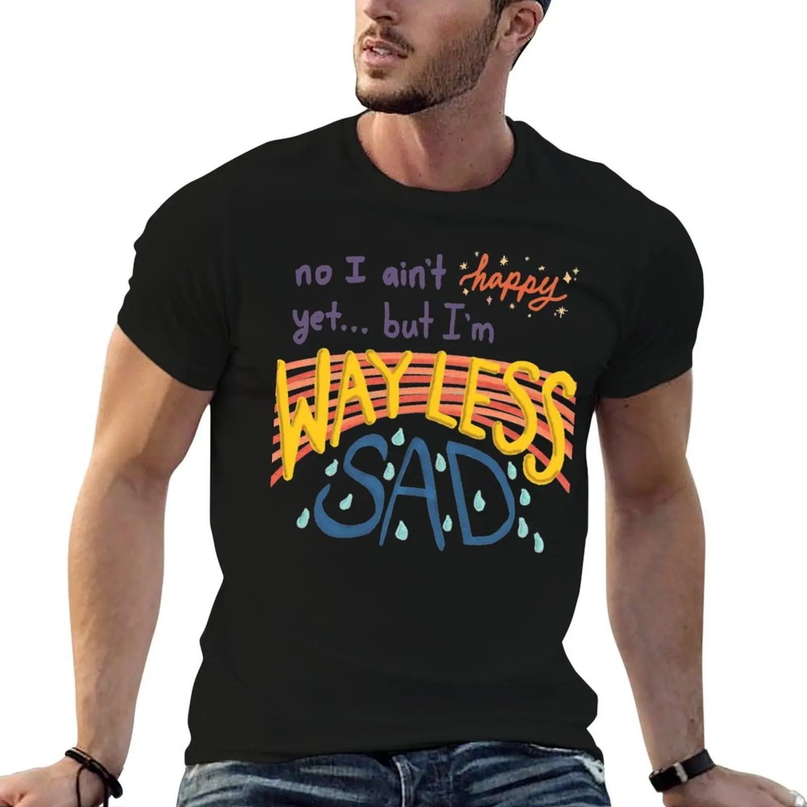 AJR Way Less Sad Lyrics T-Shirt topping fashion shirts anime shirts men