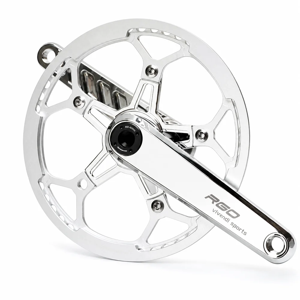 RGO Folding Bike Hollow Crankset 130BCD Narrow Wide Single Chainring 165mm 170mm Crank For Brompton Dahon P8 P10 JAVA NEO view 5