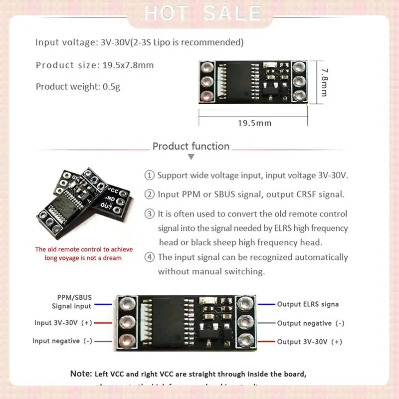 24-Hour Delivery CR1 Module PPM/SBUS To ELRS CRSF Adapter Board Black Adapter Board For AT9S FLYSKY WLFY MC Transmitter