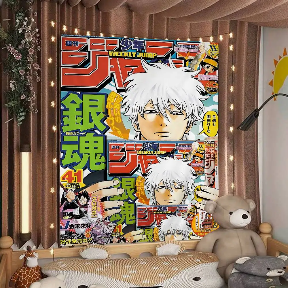 G-GINTAMAS Anime Printed Large Wall Tapestry Hanging Tarot Hippie Wall Rugs Dorm Home Decor