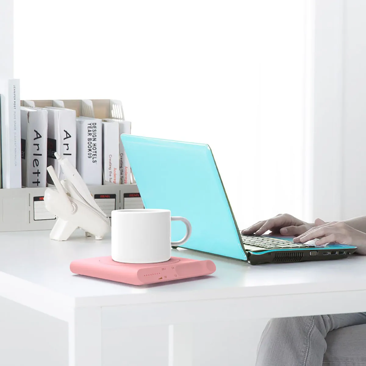 Mini calentador eléctrico inteligente con temporizador para el hogar y la Oficina, con temperatura constante de 55 pulgadas taza de café, calentador de botellas de agua