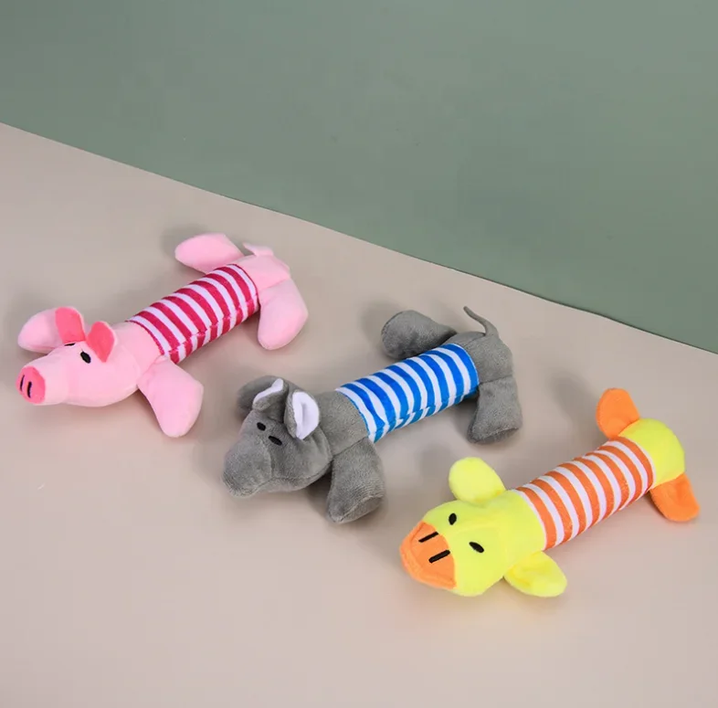 كلب القط مضحك الصوف المتانة أفخم الكلب اللعب صرير مضغ لعبة صوت صالح لجميع الحيوانات الأليفة الفيل بطة خنزير الكلب ألعاب من القطيفة الاشياء #6