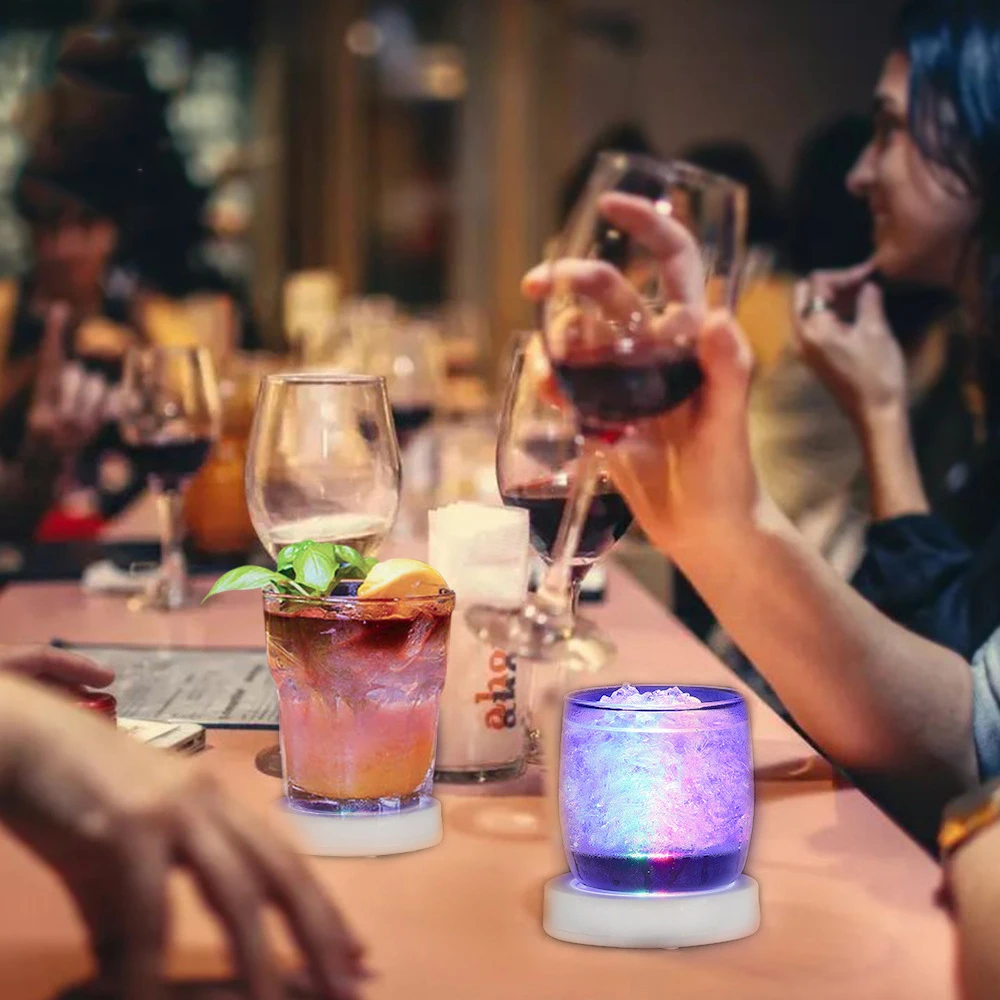 Luces LED superbrillantes para posavasos de botella, lámpara para taza de beber, esterilla para boda, florero de fiesta en casa, Copas de cóctel, decoración de Ambiente, 6-1 Uds.