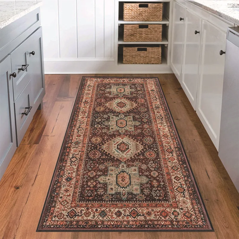 VIKAMA Living Room Sofa Coffee Table Blanket For Easy Maintenance American Style Long Corridor Dining Room Floor Mat Home Decor