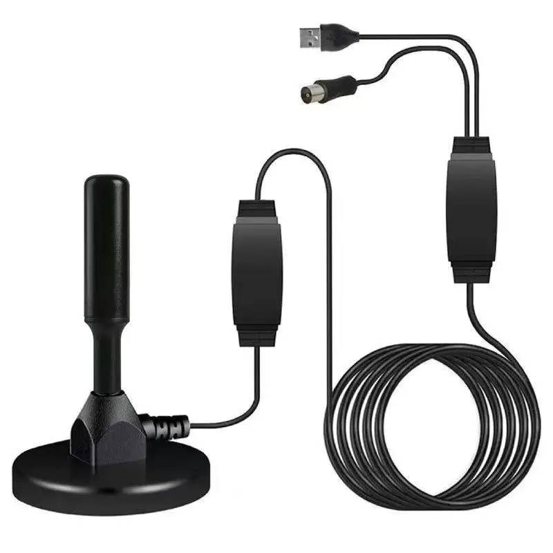 Indoor Digital TV Antenna Signal Amplifier Long Range Receiver Support 720P 1080P With Adapter F9F9