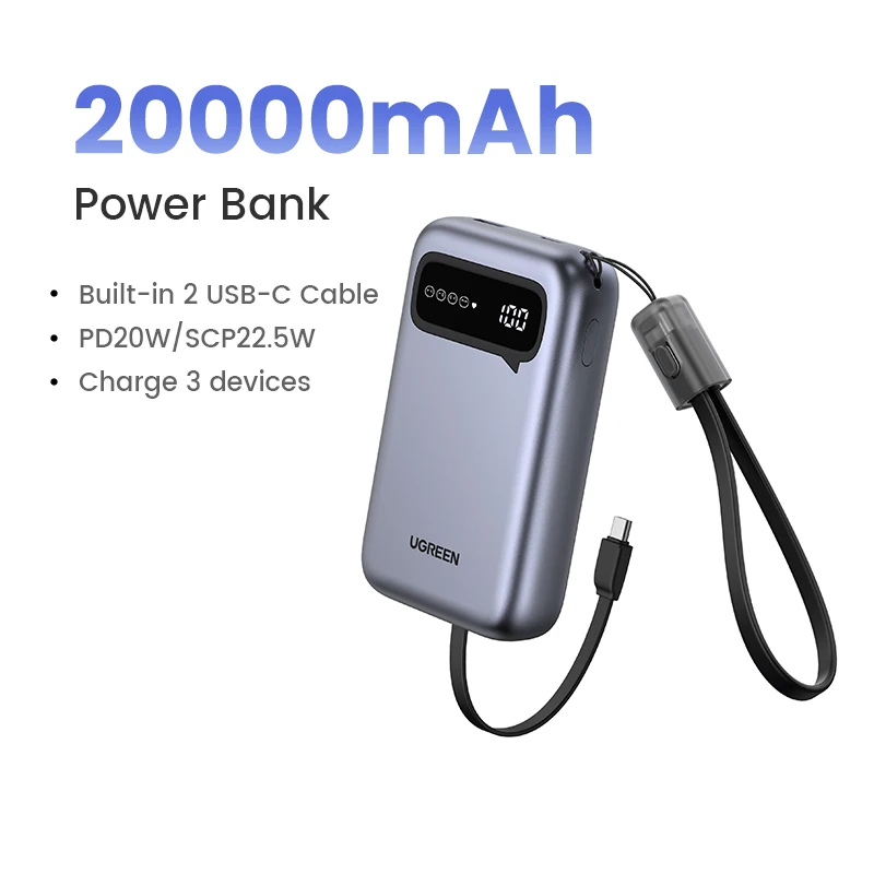 UGREEN 20000 мАч PowerBank с быстрой зарядкой для iPhone 17/16 Pro Max — фото товара