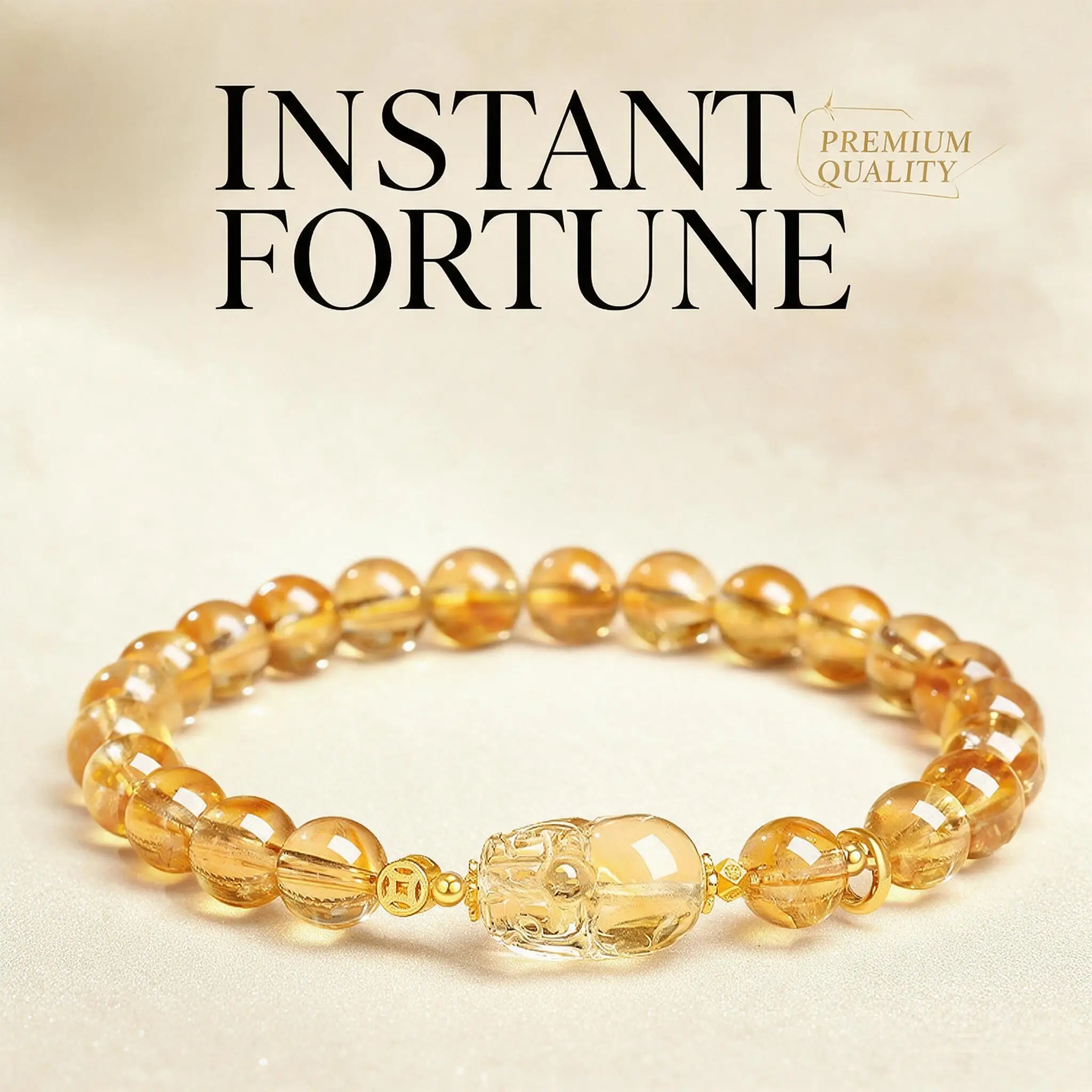Chinese Style Natural Yellow Citrine Tigereye Pixiu Handstring Bracelet Lucky Wealth Attraction Auspicious Blessing Fortune Gift