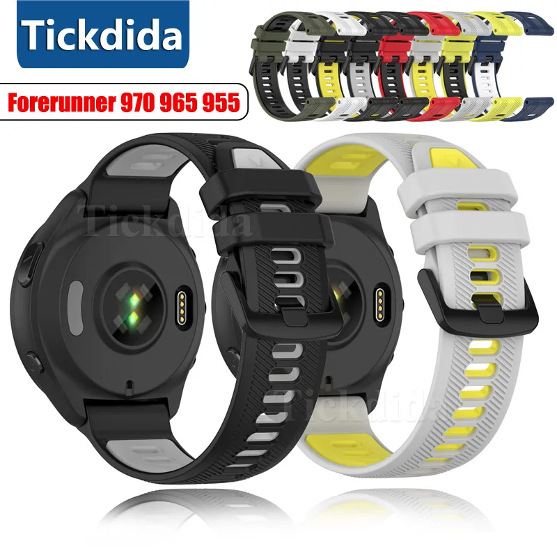 Sports Silicone Strap for Garmin Forerunner 970 965 955 Solar 945 935 745 22mm Watch Band Replacement Wristband Bracelet