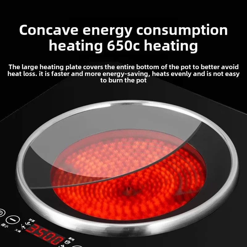 Embedded electric ceramic stove double stove double head desktop high-power induction cooker commercial restaurant double row