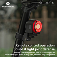 ROCKBROS Bicycle Tail Light Smart Brake Sensor Rear Light IPX5 Waterproof 115dB Electronic Bell Remote Control Bike Accessories