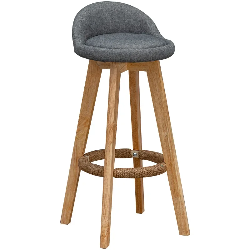 Simple casual bar chair household solid wood high stool modern simple bar chair high chair rotatable stool