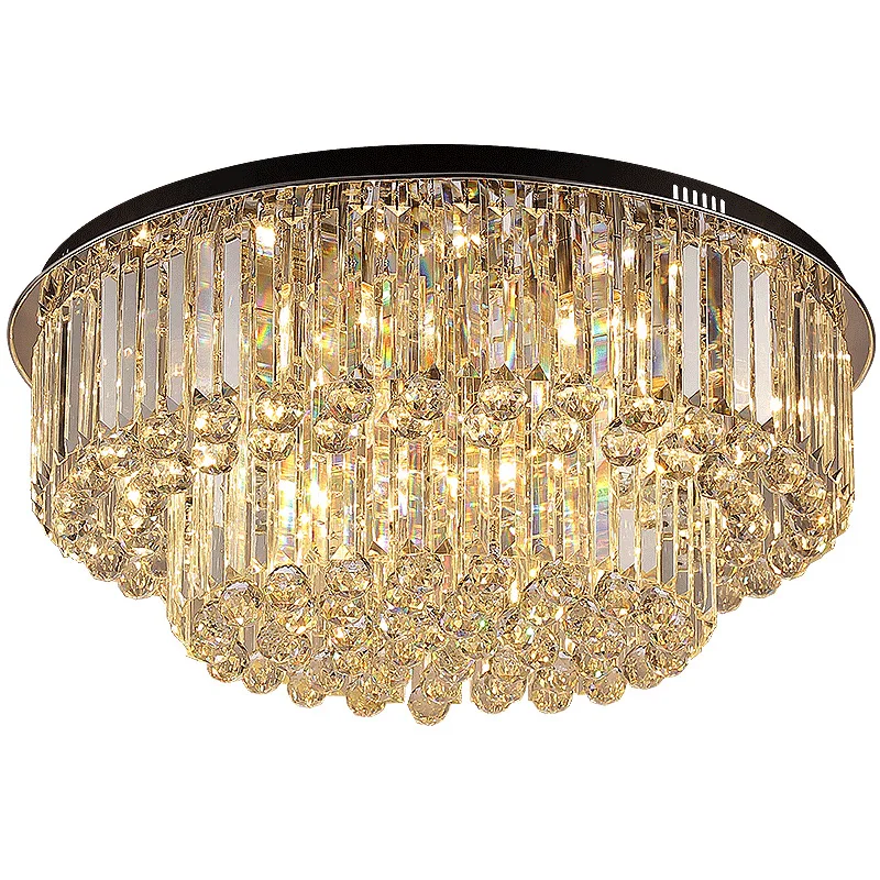 

Post-modern light luxury crystal living room lamp, modern simple round home warm atmosphere