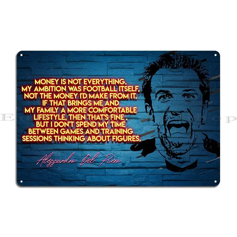 Alessandro Del Piero Metal Signs Retro Wall Decor Bar Wall Decor Print Tin Sign Poster