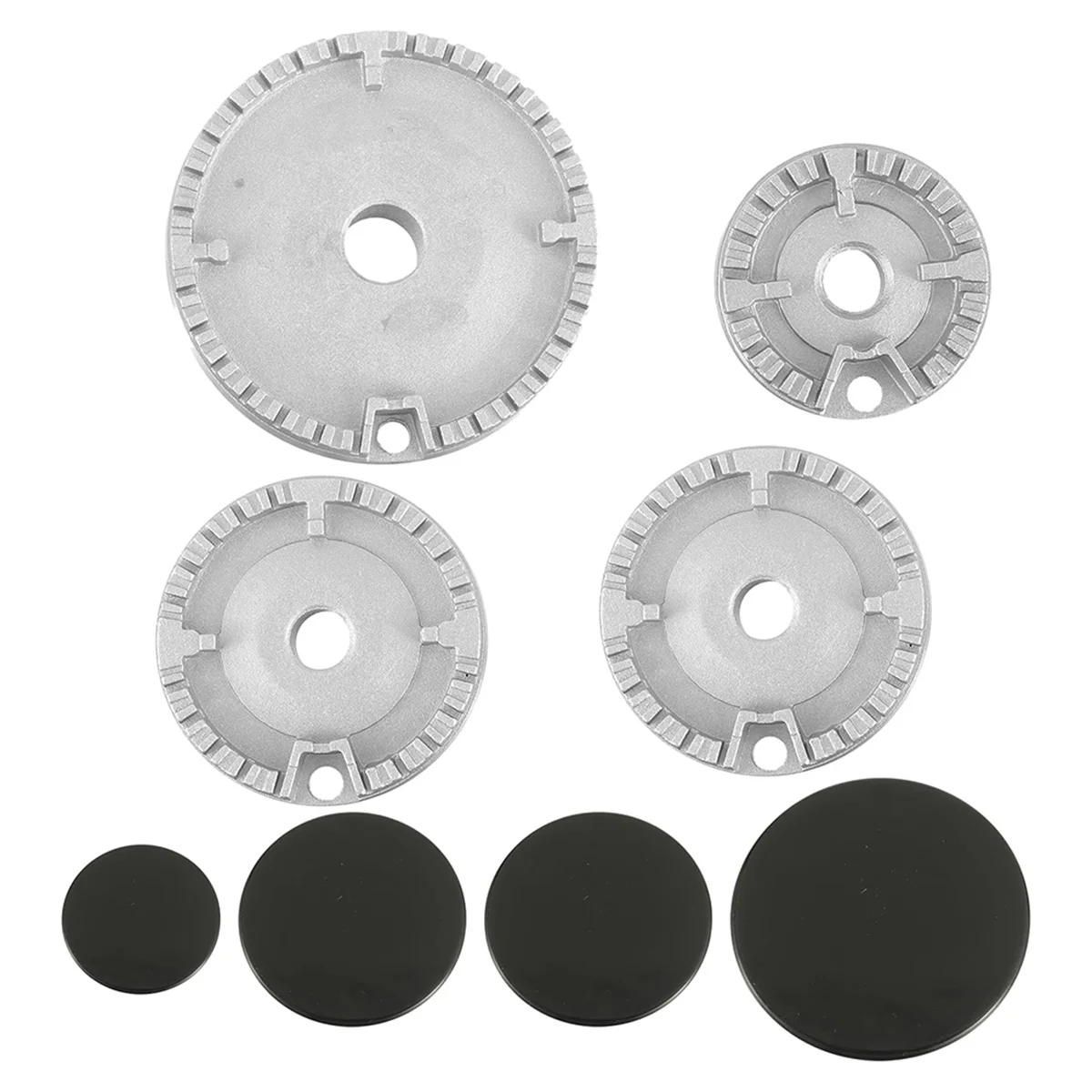 New 8 PCS Cooker Hat Set Oven Gas Hob Burner Crown Flame Cap Replacement Kit Fits Most Gas Stove Burners Head