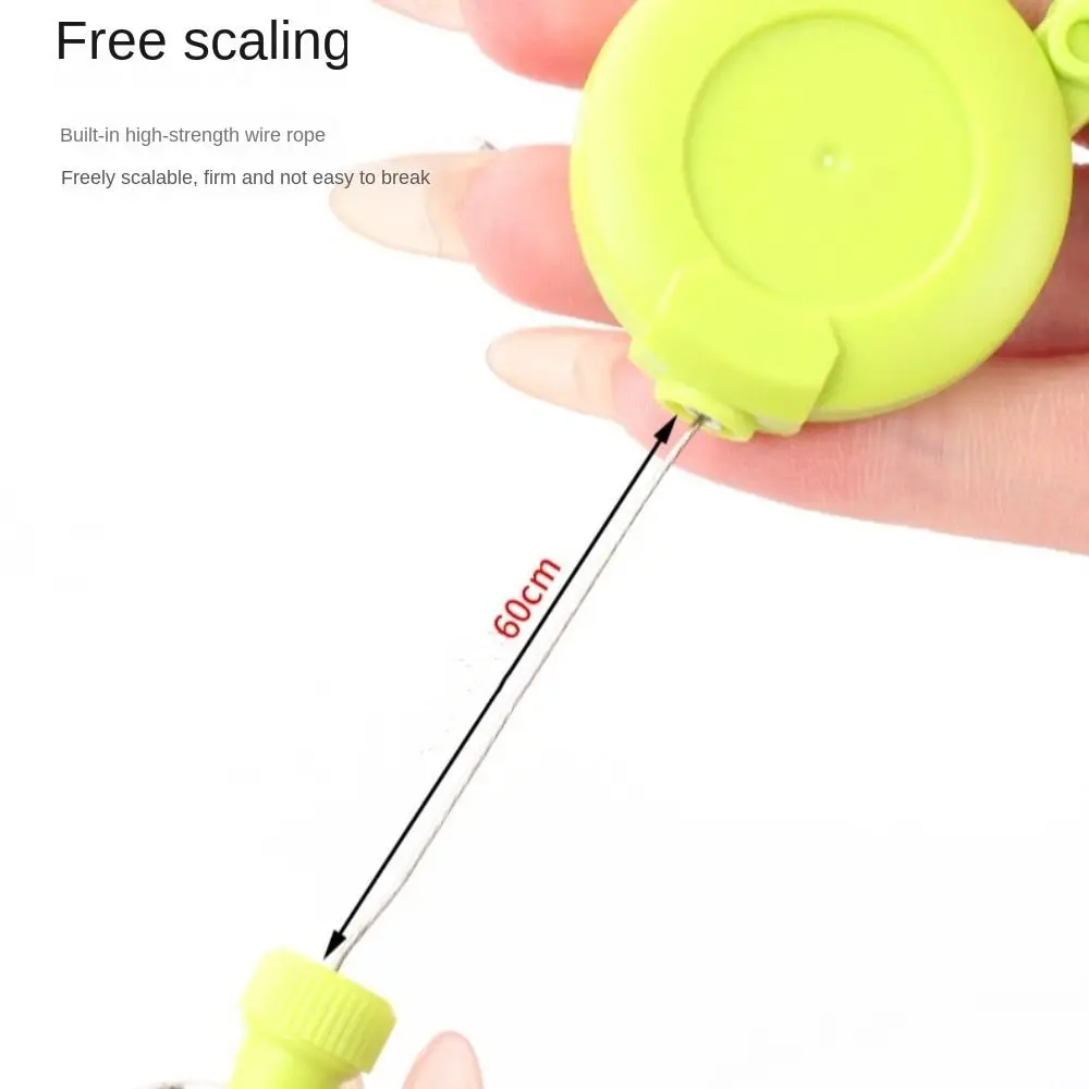 Steel Wire Elastic Mountaineering Buckle Easy-to-pull Solid Color Telescopic Wire Rope Keychain Anti-theft Portable