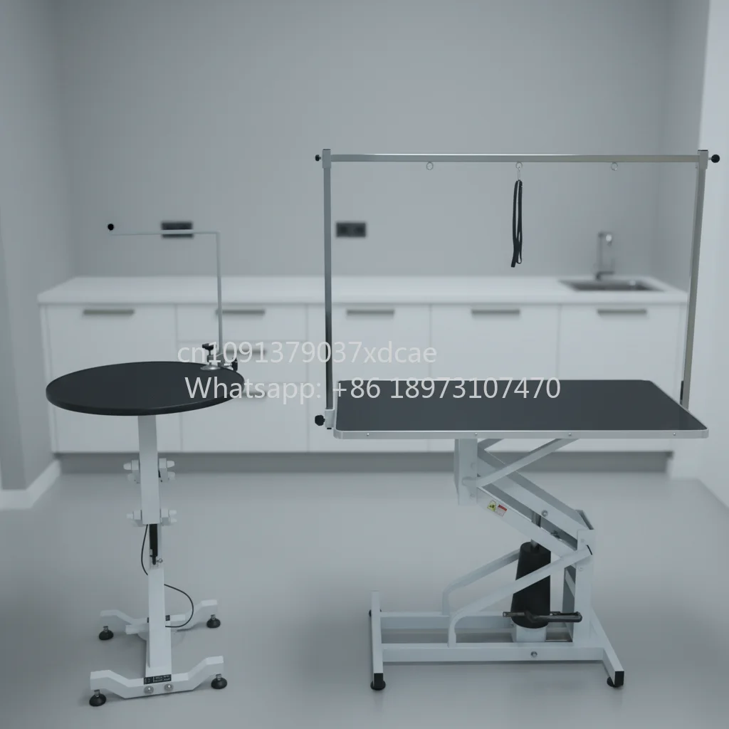 Mesa de peluquería para mascotas de alta resistencia con estructura en forma de X para mayor estabilidad y capacidad de carga, mesa de peluquería veterinaria