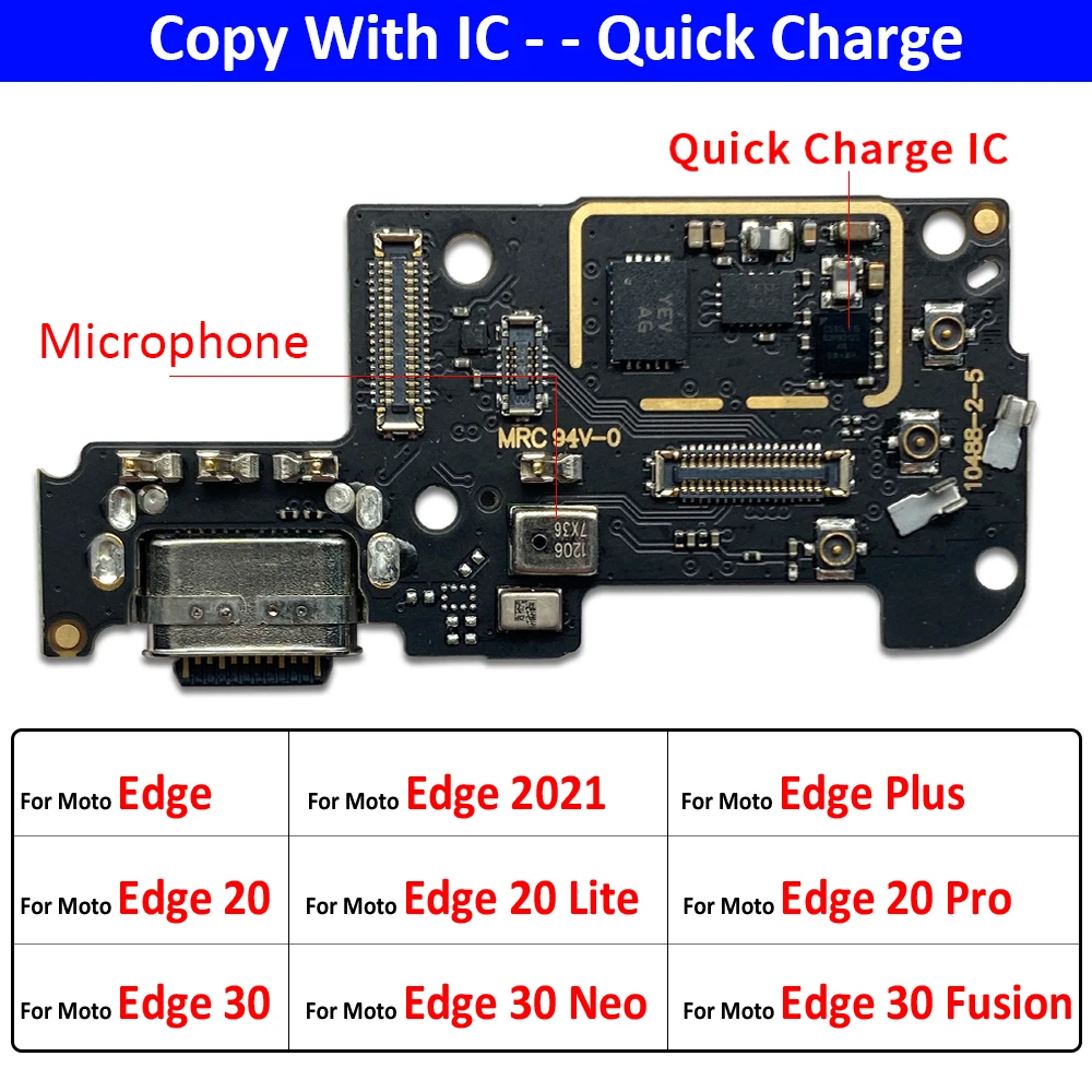 USB Charging Port Dock Charger Plug Connector Board Flex Cable For Moto Edge 20 Lite S Pro 30 Neo Fusion Ultra Plus 2021