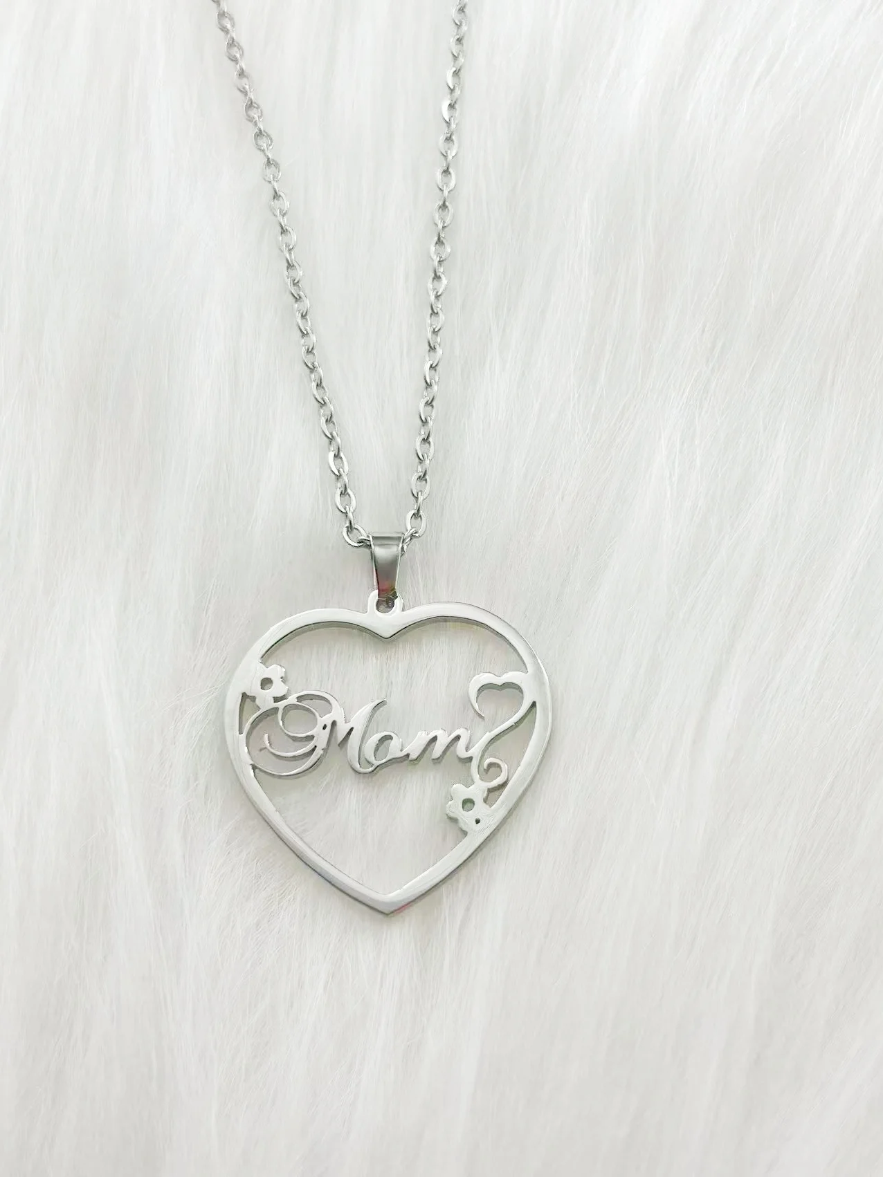 عيد الأم ماما أمي قلادة بحرف قلادة المرأة الفولاذ المقاوم للصدأ أمي لوحة الترقوة سلسلة المختنق شخصية مجوهرات هدية #6