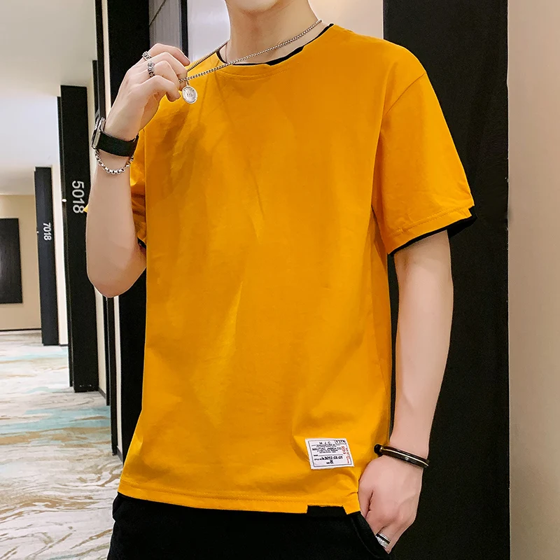 LISM 2022 Summer Hot Sale 100% Cotton Solid Short Sleeve T Shirt Men Causal O-Neck Basic T-shirt Male High Quality Classic Tops image 4