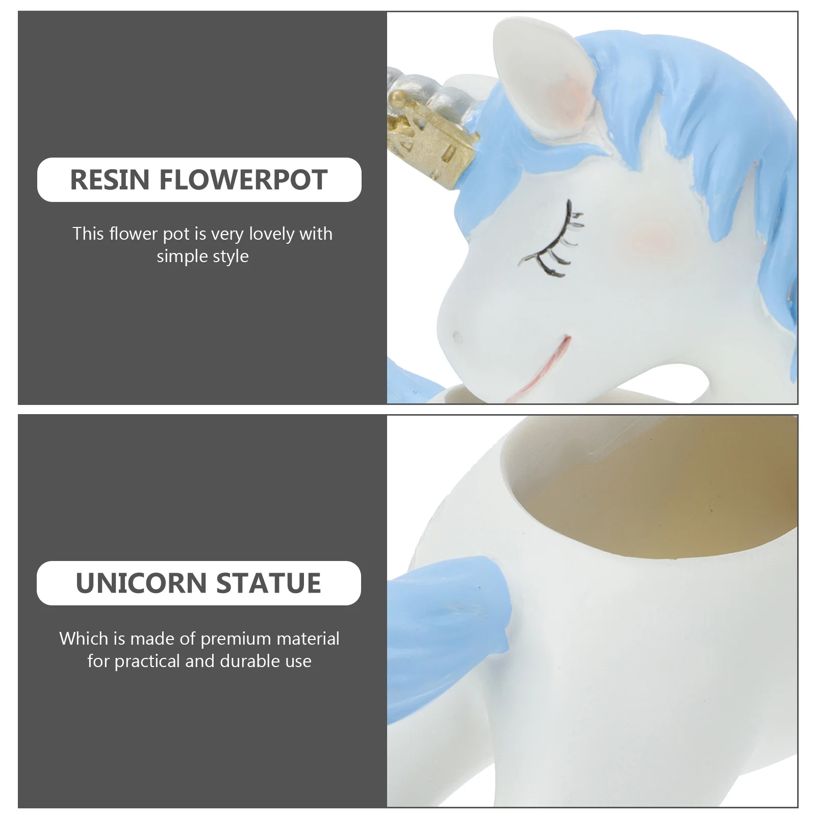 

1Pcs Unicorn Mini Succulent Flower Pot Resin Decorative Plant Holder Perfect for Home Office Garden Gardening Plant Decor