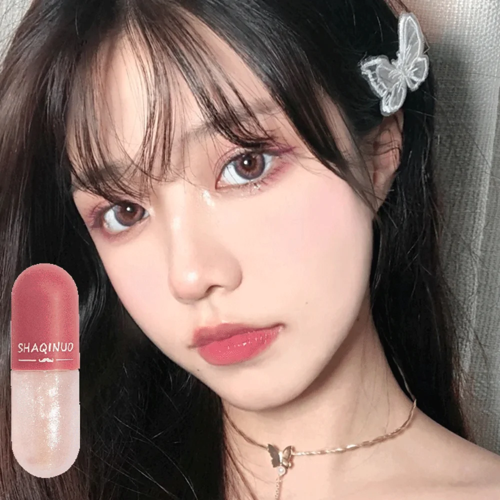 โปร่งใสมินิแคปซูลลิปสติกน้ําคริสตัลเปลี่ยนสี Lip Stick 6 สี Moisturizing Lip GLOSS ผู้หญิงแต่งหน้า