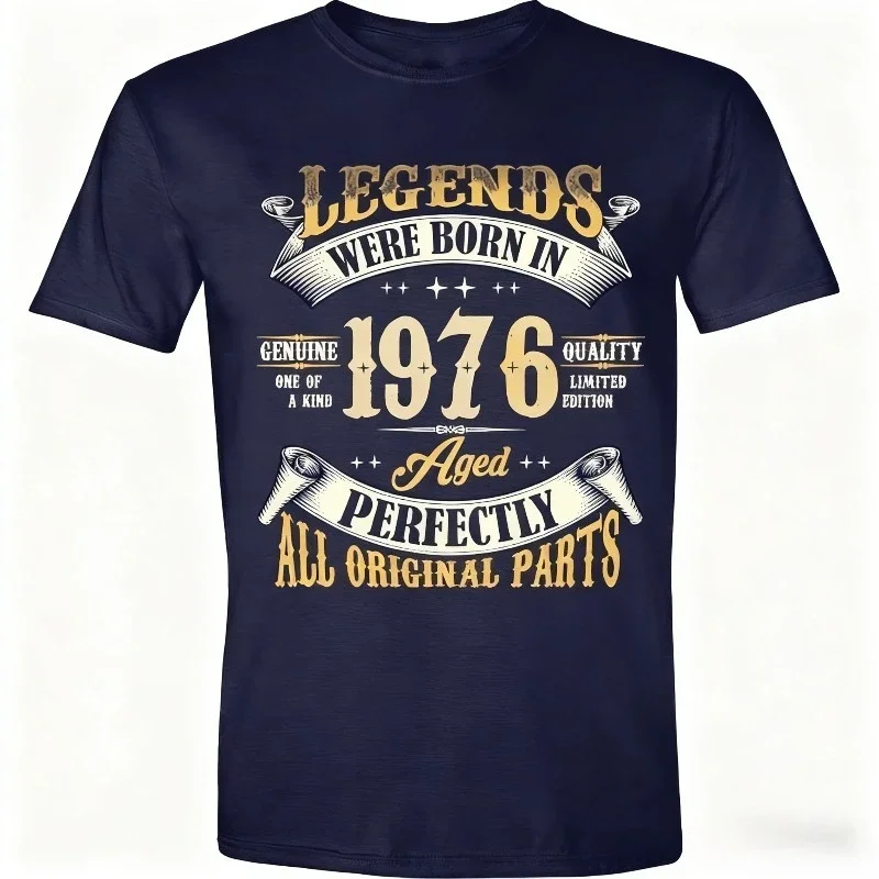 Vintage 1976 Shirt for Men 50th Birthday Camisa Men Dad Fathers Day Birthday Gifts for Husband Friend 1976 T Shirt Retro Tees