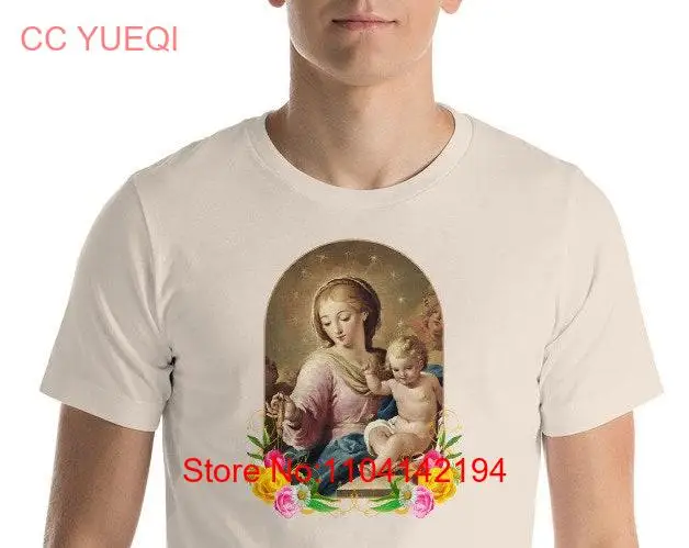 Catholic T shirt Virgin of the Rosary Mother Mary and Jesus religious gifts shirts tee long or short sleeves