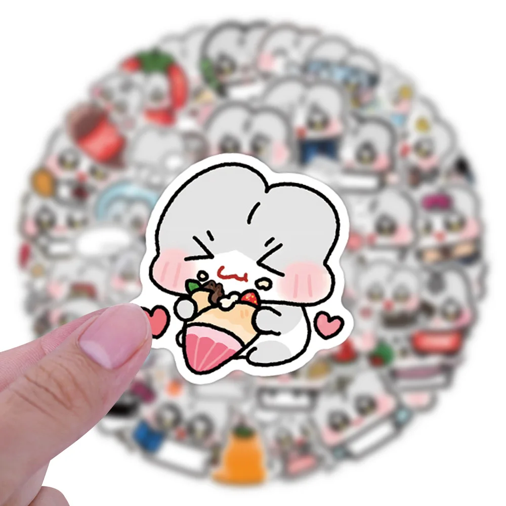 

10/60PCS Cartoon Animal Rabbit Nobi Sticker for Party Decoration Wardrobe Refrigerator Scooter Doodle Waterproof Decal Toy