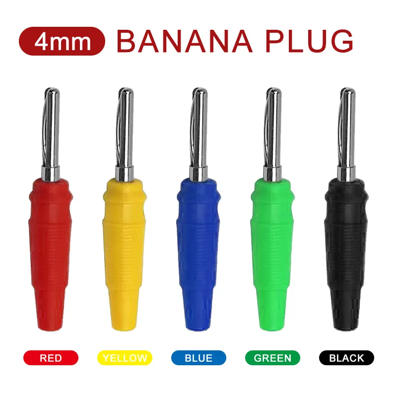 5/20Pcs High Current 4mm Banana Plug Insulated Shrouded Stackable Connector Screw Connection