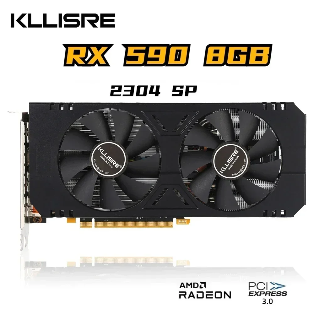 RX 580 8GB 590 8GB Graphics Cards AMD GDDR5 GPU Video Card 256Bit 2048SP 2304SP Computer VGA RX580 RX590