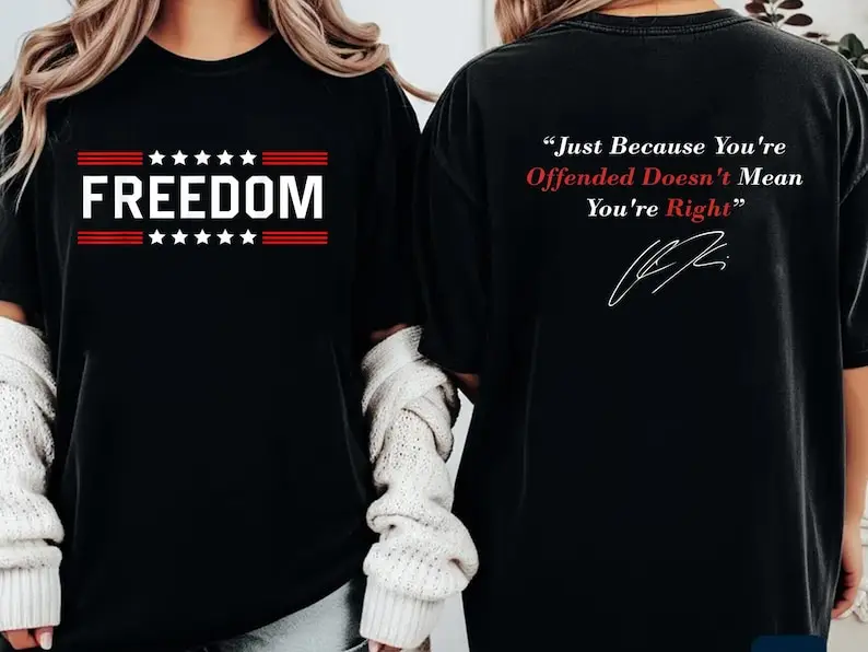 

Freedom T-Shirt Charlie Kirk Freedom Graphic Tshirt Justice for Charlie Kirk Patriotic Civil Rights Tees Activist Printing Tops